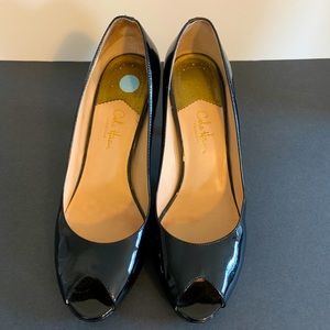 Cole Haan Nike Air Black Patent Leather 3 inch Heels, Size 8.5